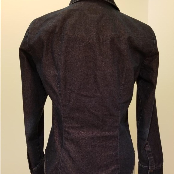 Calvin Klein denim shirt w iridescent finish - Picture 2 of 2